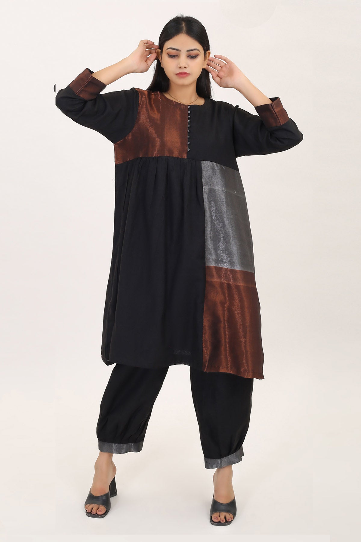 Buy Simply Kitsch Black Kurta Set for Women online available at ScrollnShops